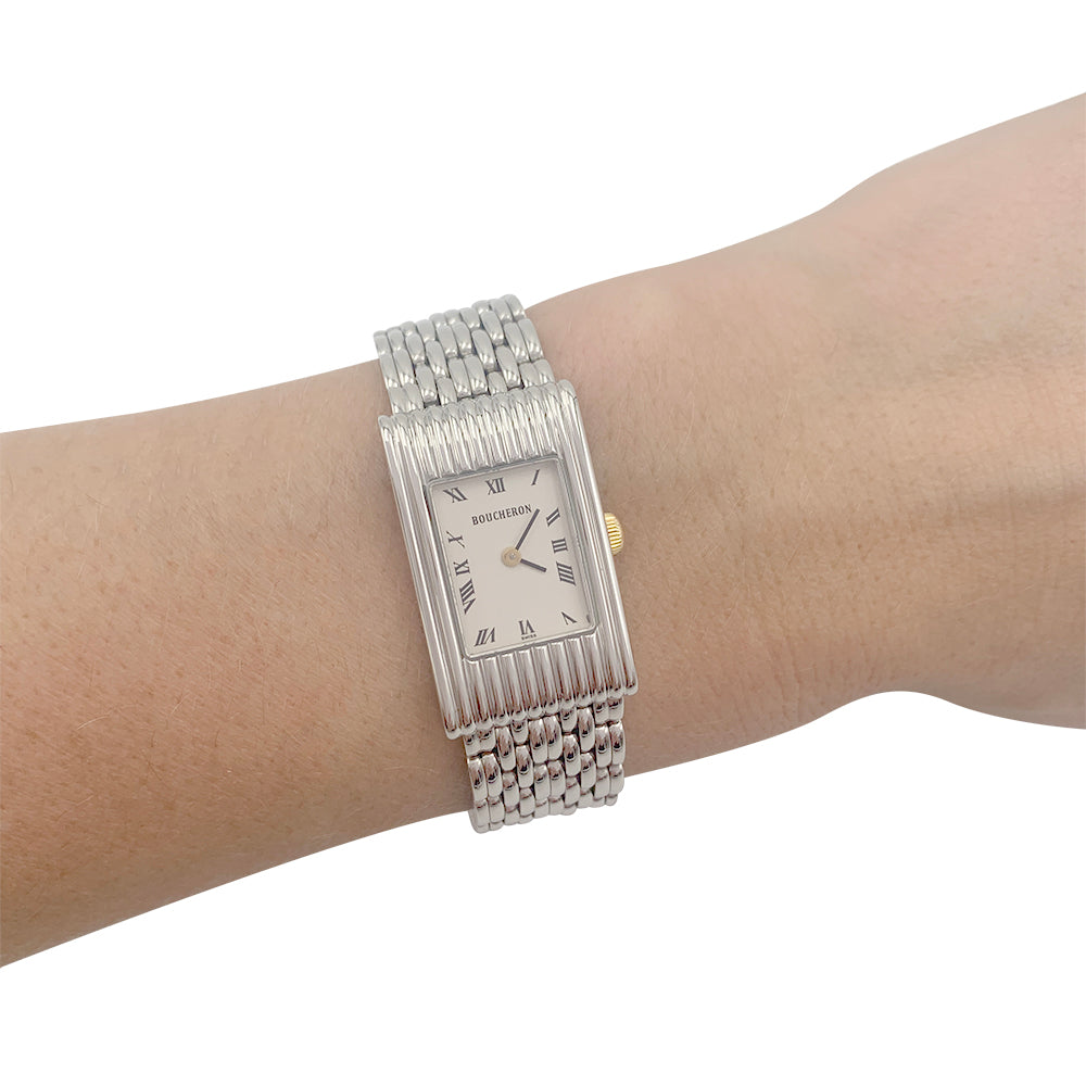 Boucheron watch, "Reflet", steel.