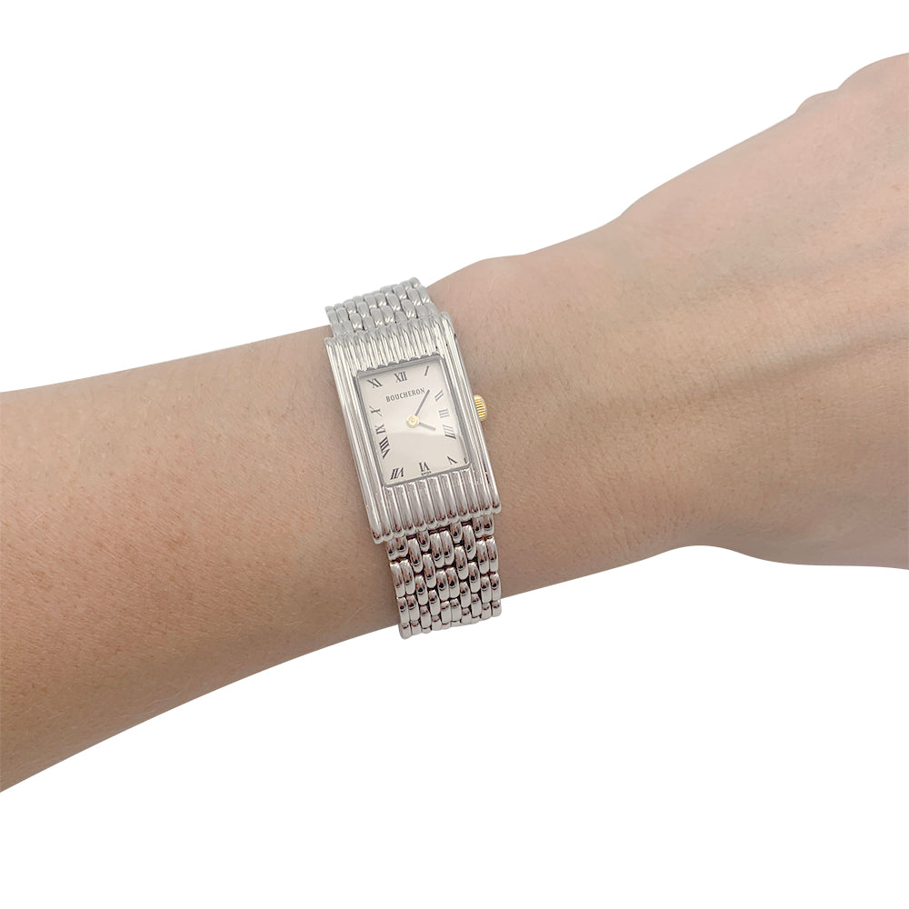 Boucheron watch, "Reflet", steel.