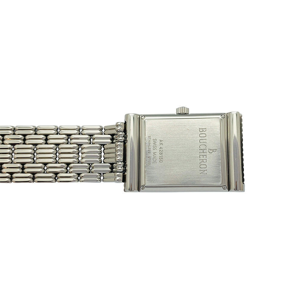 Montre Boucheron, "Reflet", acier et diamants.