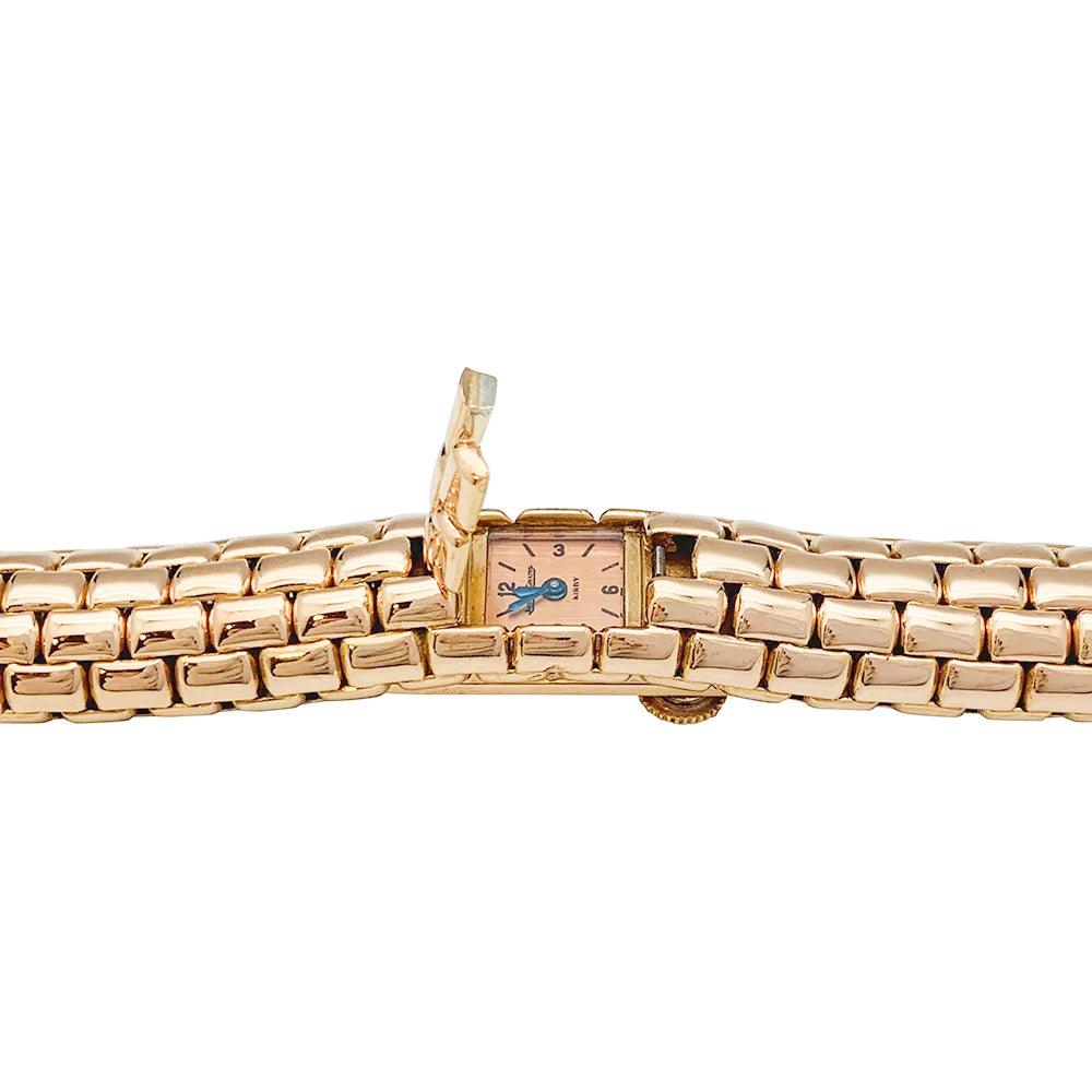Montre secrète Jaeger Lecoultre en or rose.