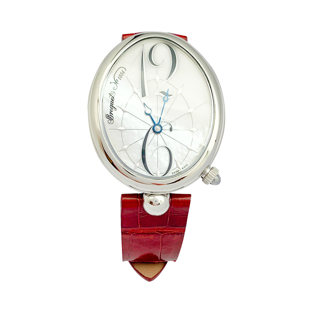 Montre Breguet, "Reine de Naples", acier, cuir.