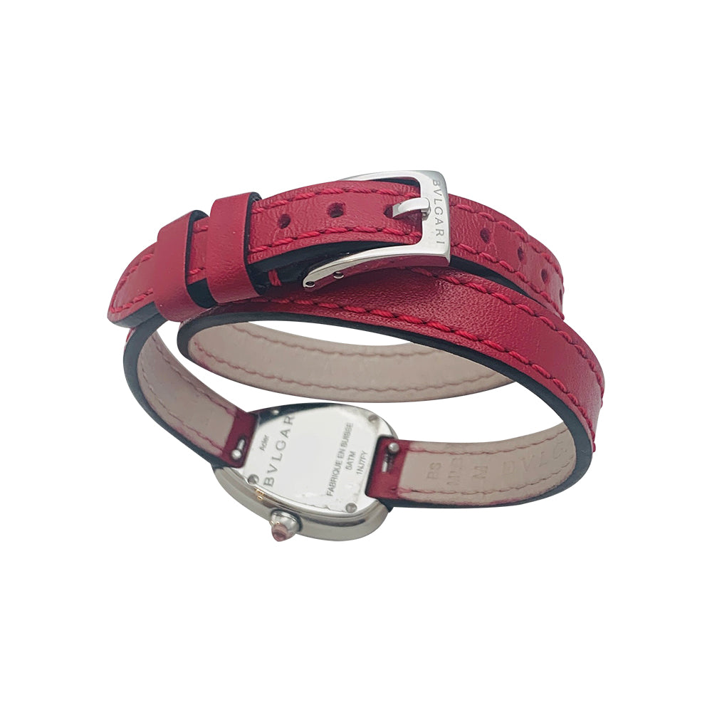 Montre Bulgari "Serpenti" en acier, cuir.