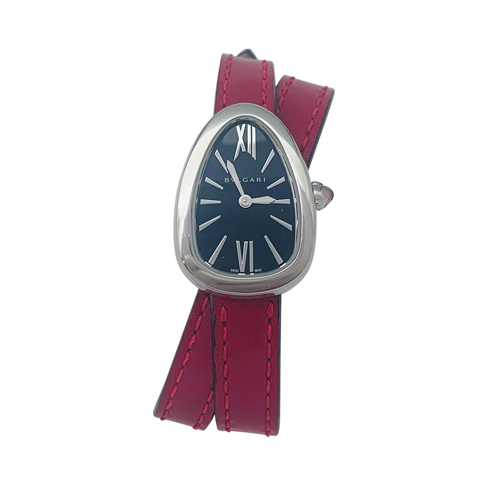 Montre Bulgari "Serpenti" en acier, cuir.