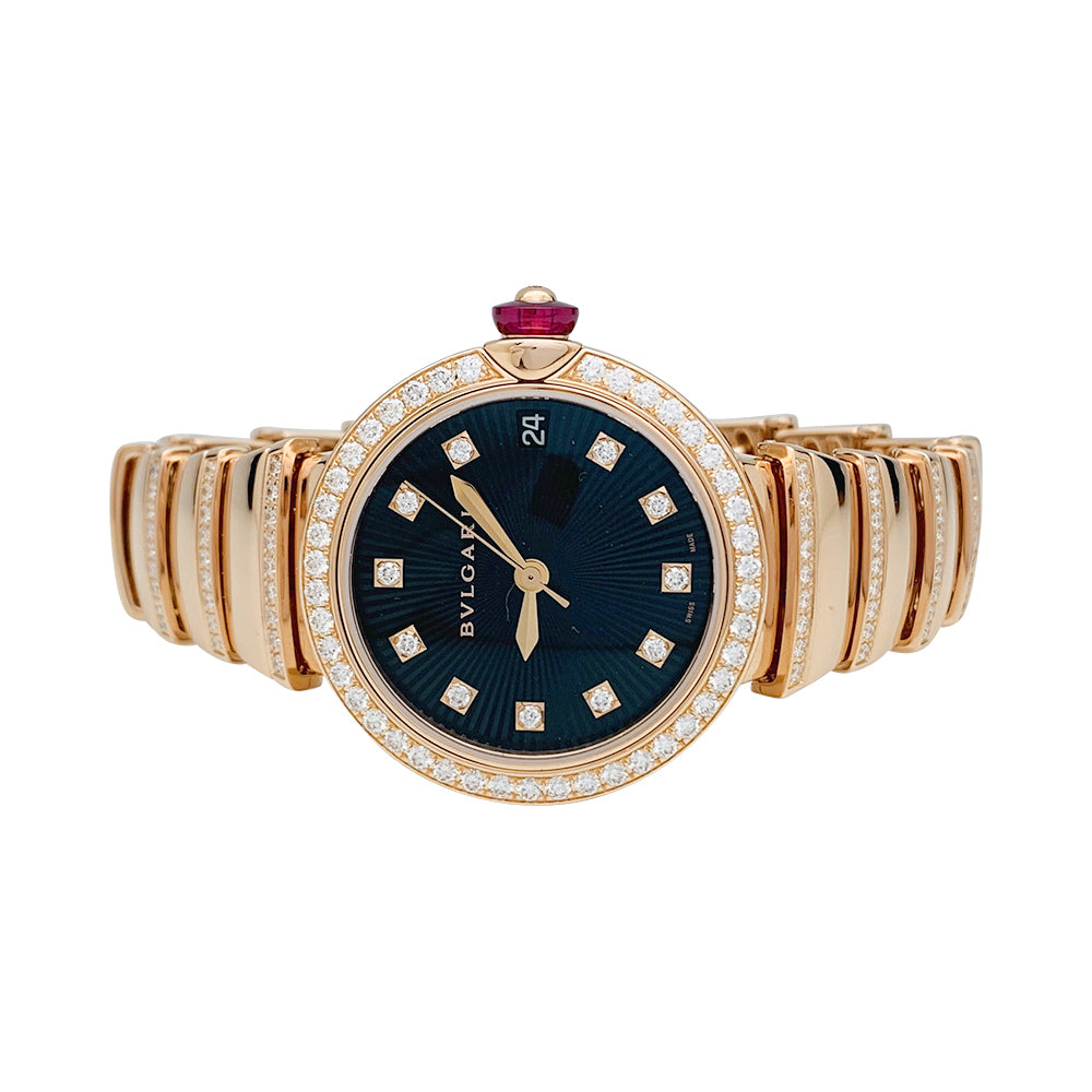 Bulgari watch, "Lvcea", pink gold and diamonds.