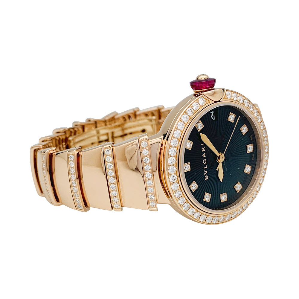 Bulgari watch, "Lvcea", pink gold and diamonds.