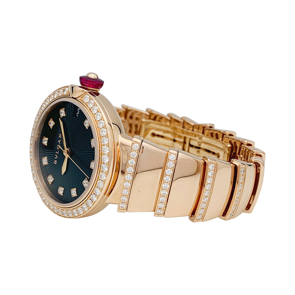 Bulgari watch, "Lvcea", pink gold and diamonds.