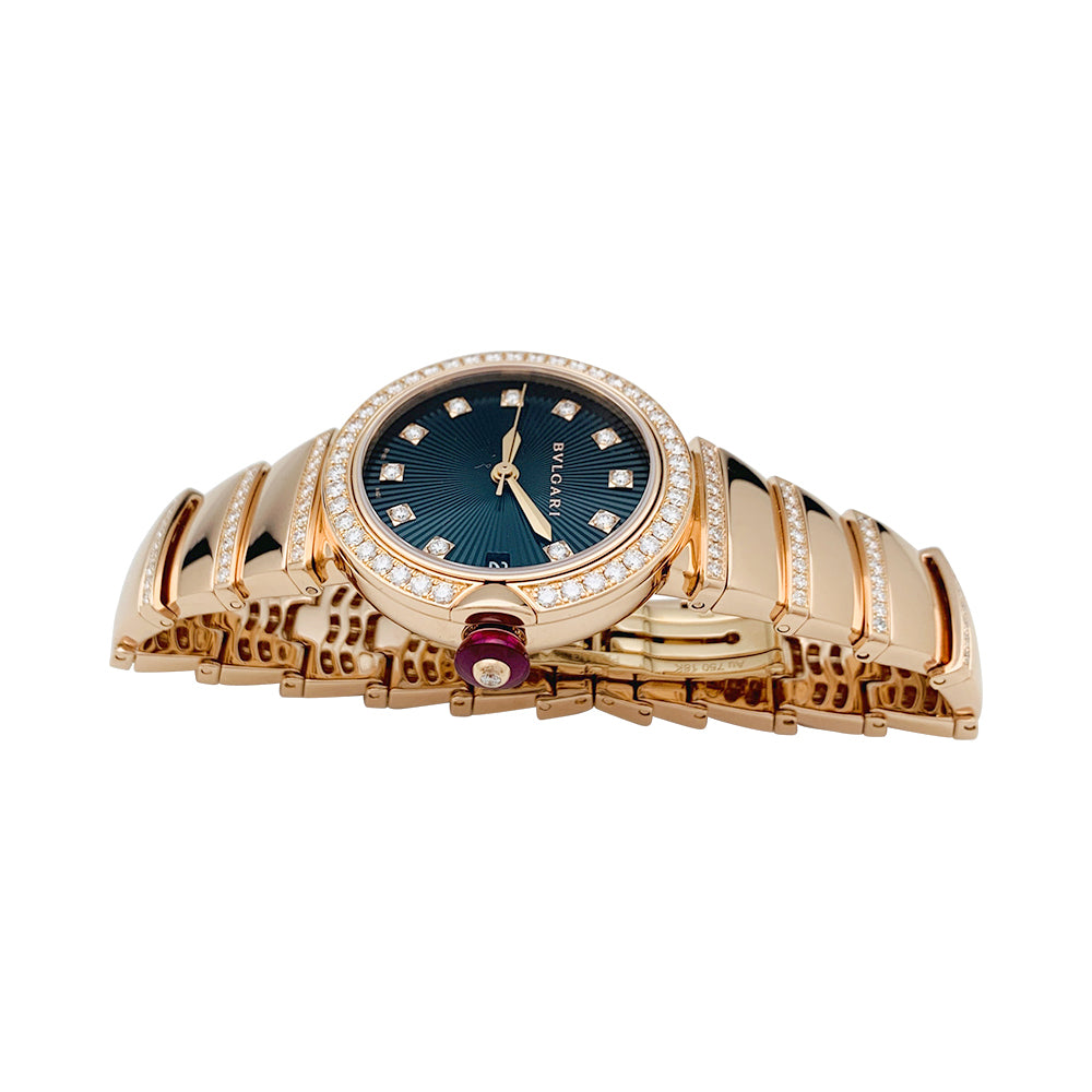 Bulgari watch, "Lvcea", pink gold and diamonds.