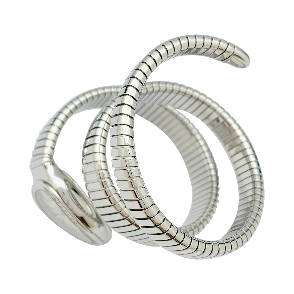 Bulgari Serpenti watch in steel, diamonds.