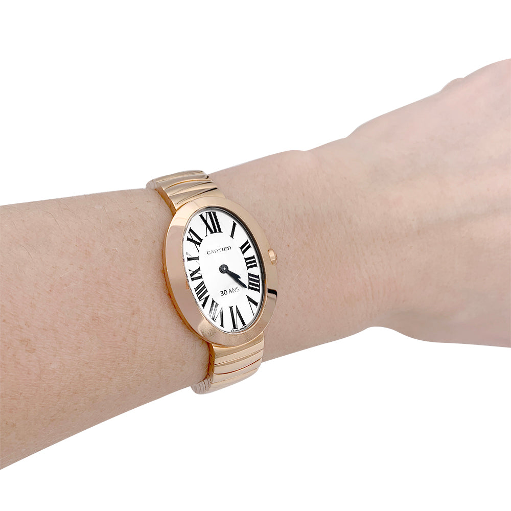 Cartier watch, "Baignoire", pink gold.