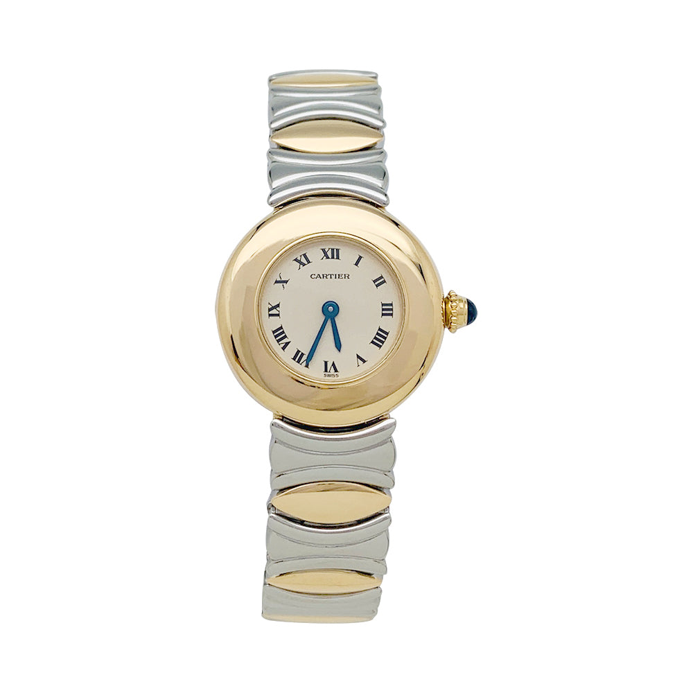 Cartier watch, "Colisée", yellow gold, steel.