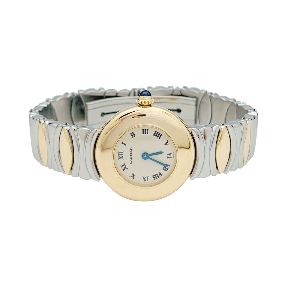 Cartier watch, "Colisée", yellow gold, steel.