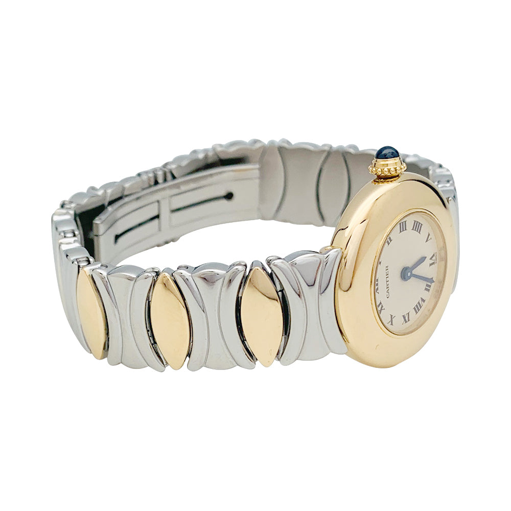 Cartier watch, "Colisée", yellow gold, steel.