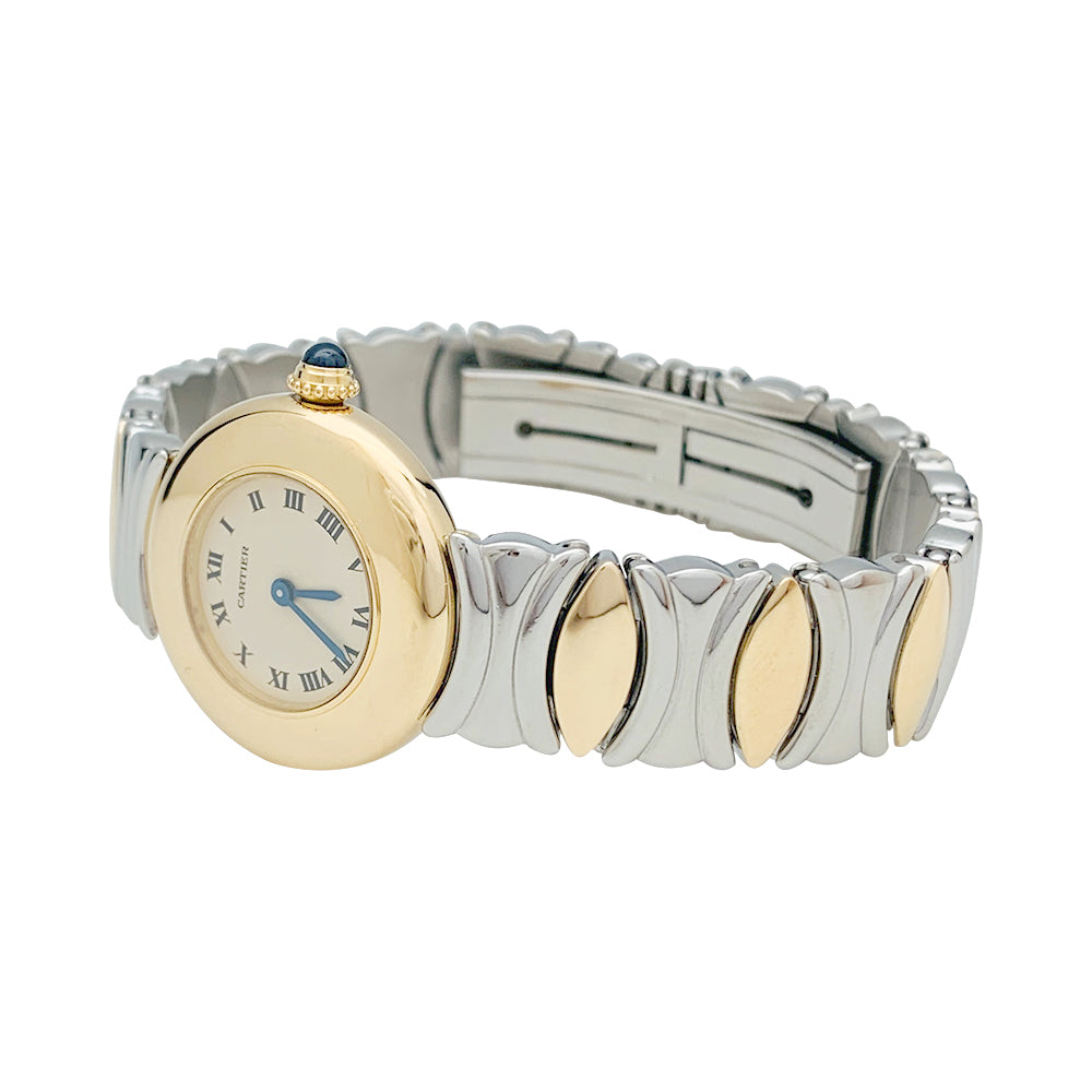 Cartier watch, "Colisée", yellow gold, steel.