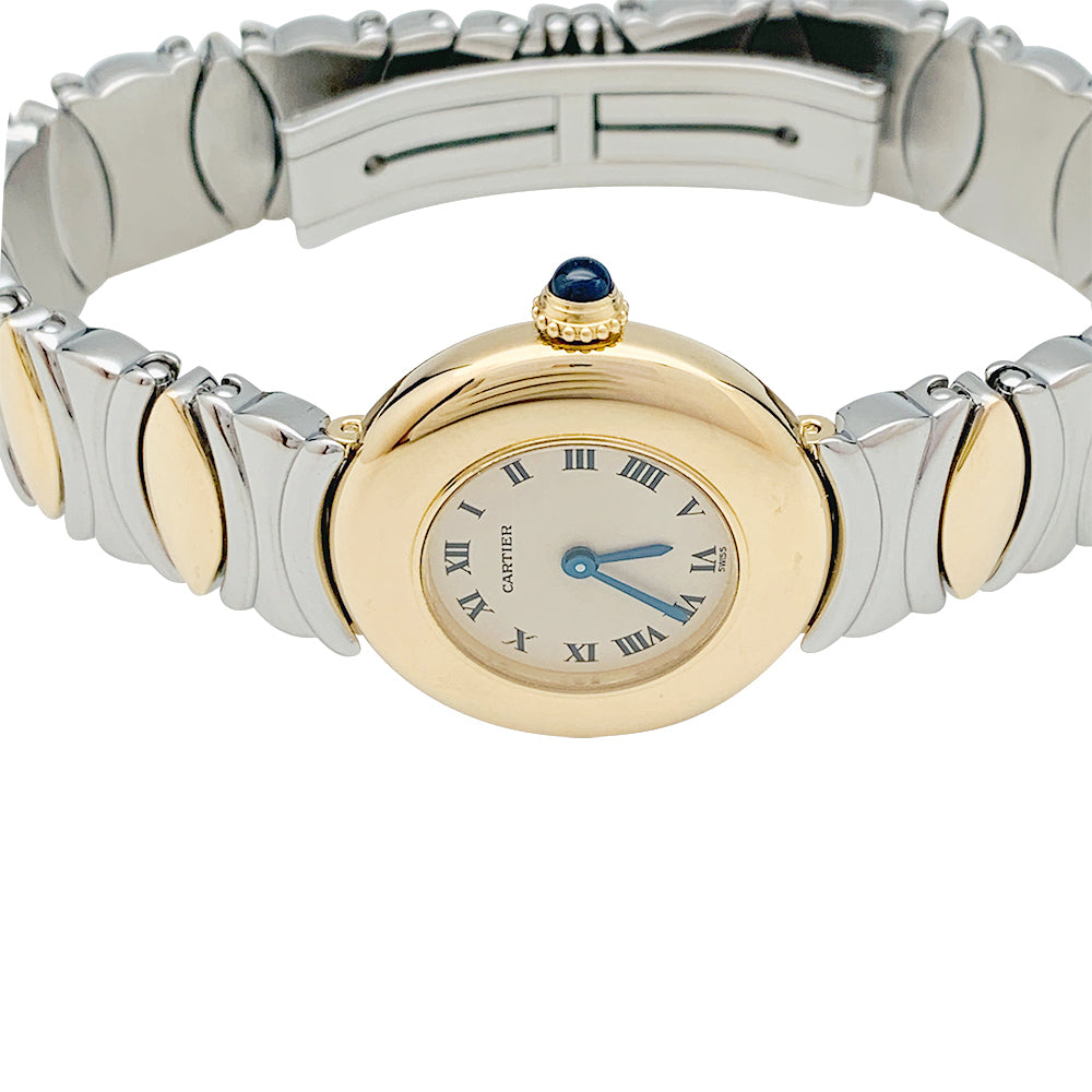 Cartier watch, "Colisée", yellow gold, steel.
