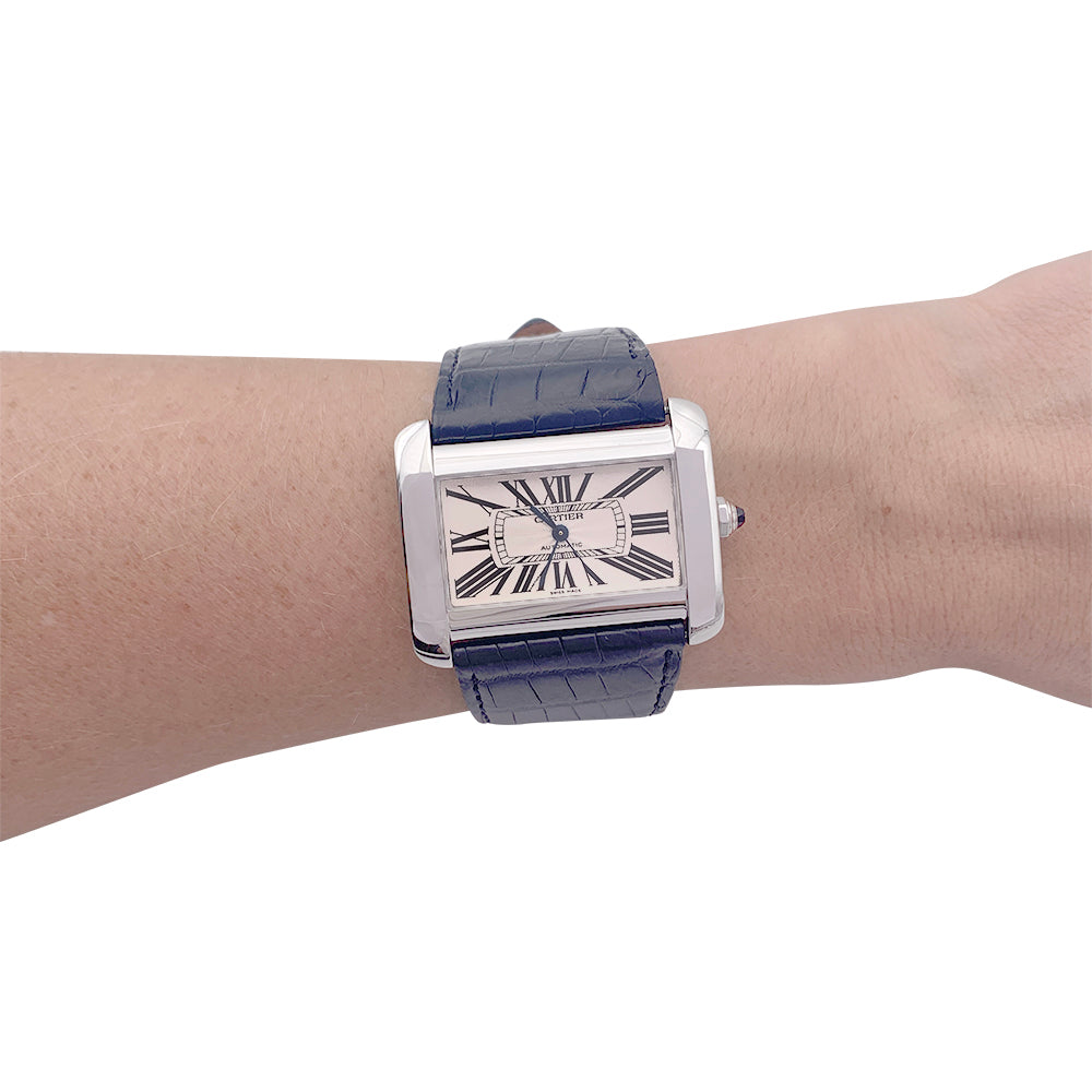 Cartier watch, "Divan", steel.