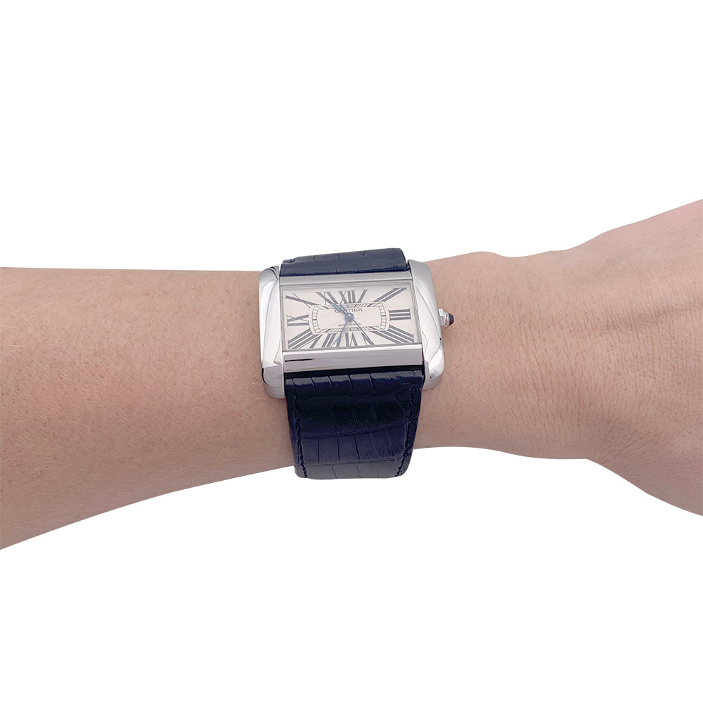 Cartier watch, "Divan", steel.