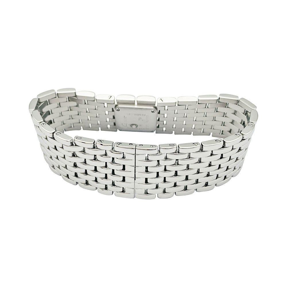 Cartier "Panthère Ruban" watch in steel and mother-of-pearl.