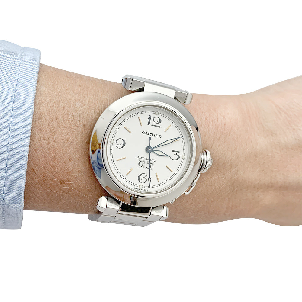 Cartier watch, "Pasha", in steel on steel.