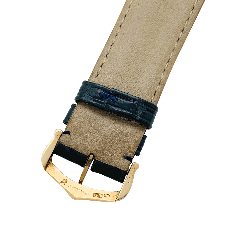 Cartier "Pasha" watch in yellow gold, leather.