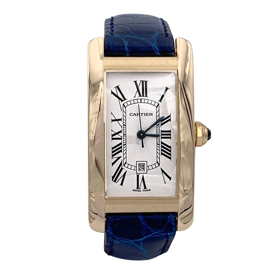 Cartier watch, "Tank Américaine", yellow gold.