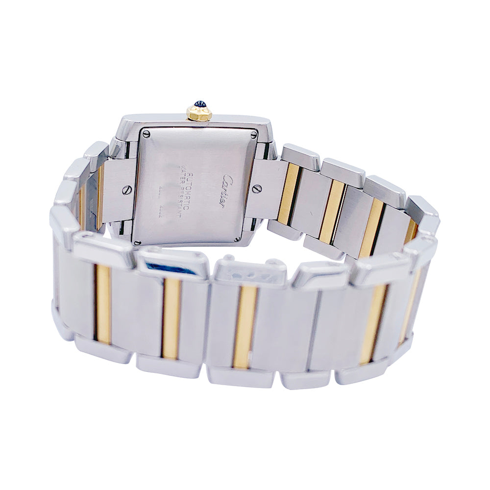 Cartier watch, "Tank Française", steel and gold.