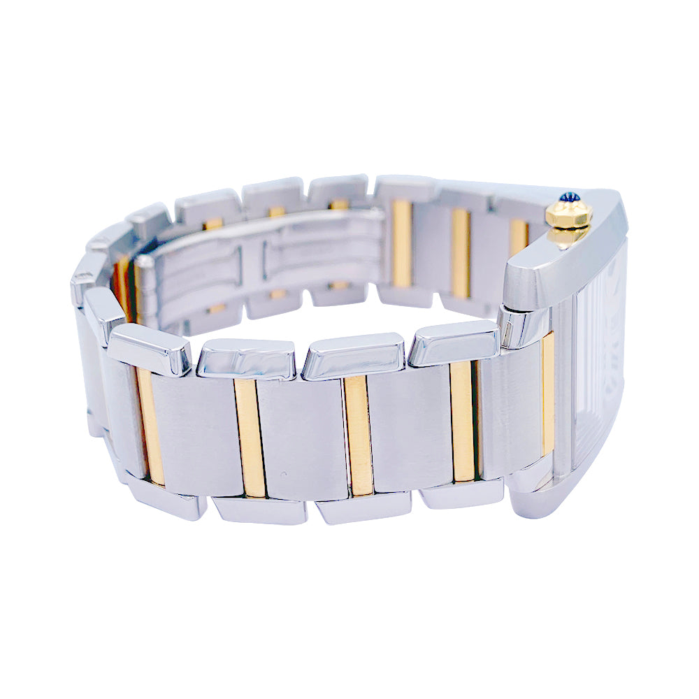 Cartier watch, "Tank Française", steel and gold.