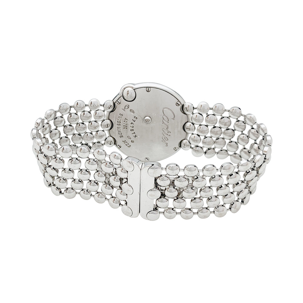 Cartier "Ballon Blanc" watch in white gold and diamonds.