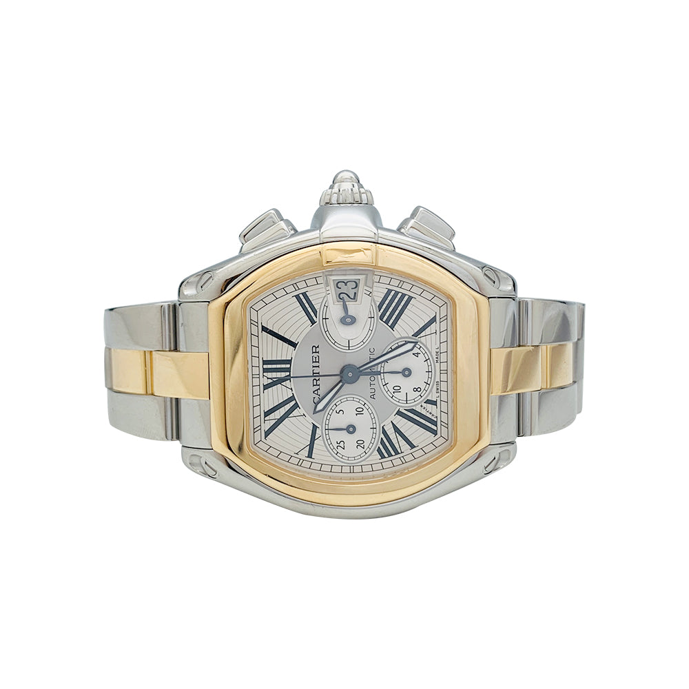 Cartier watch, "Roadster" model in yellow gold and steel.