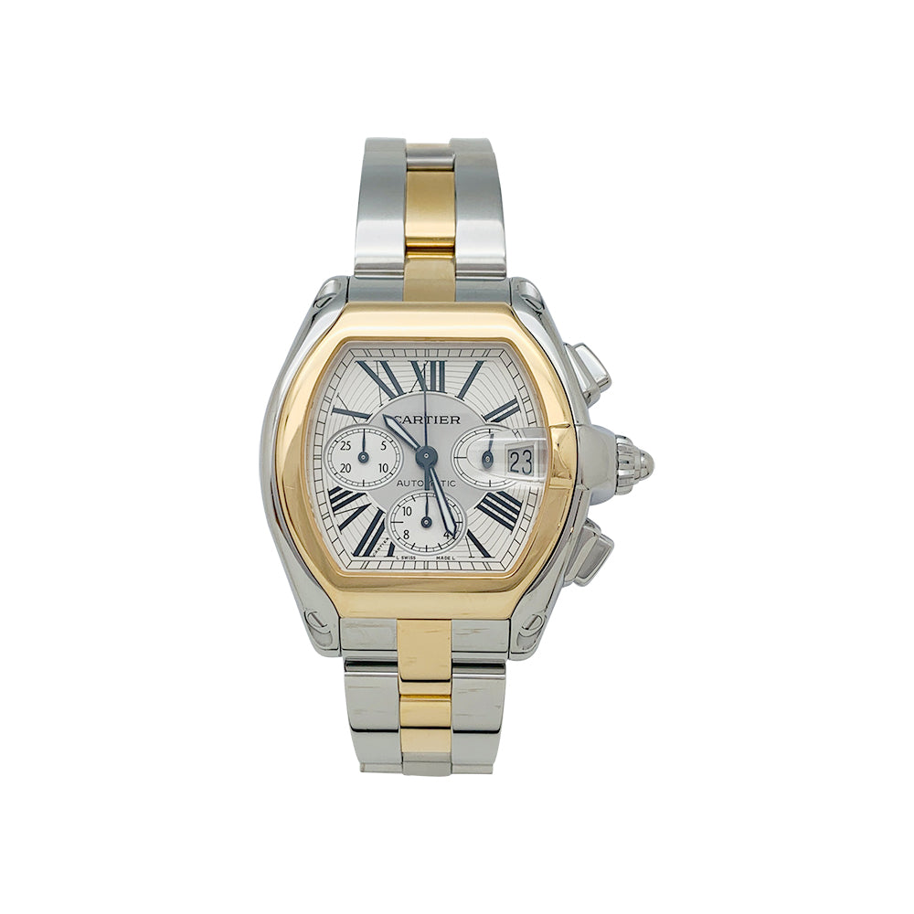Cartier watch, "Roadster" model in yellow gold and steel.
