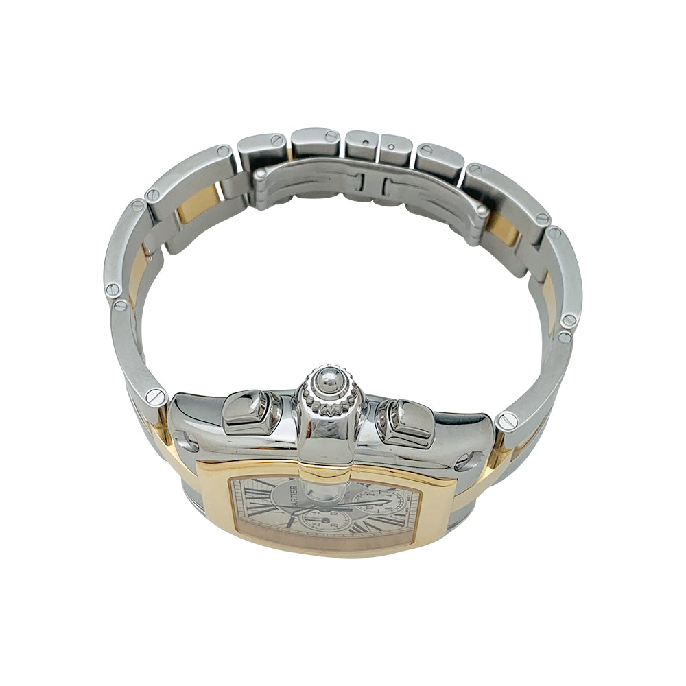 Cartier watch, "Roadster" model in yellow gold and steel.