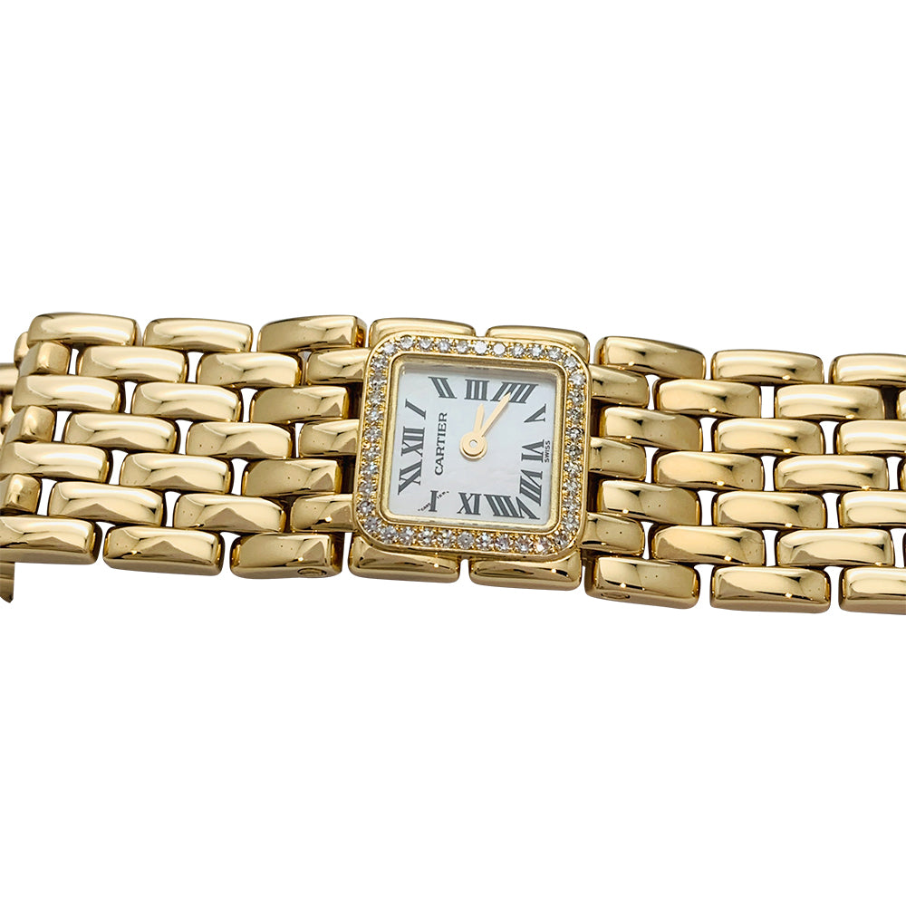 Cartier "Panthère Ruban" watch in yellow gold and diamonds.