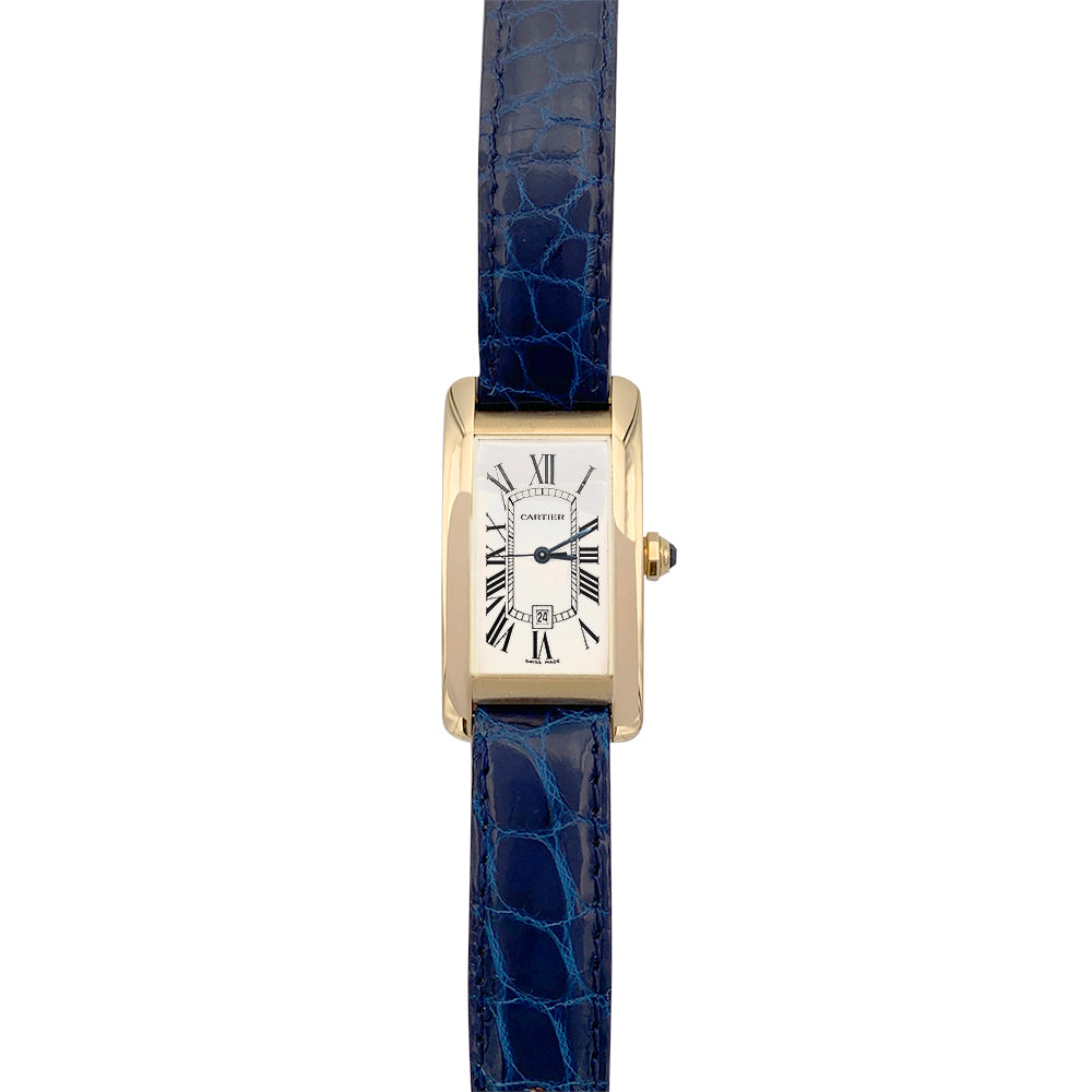 Cartier watch, "Tank Américaine", yellow gold.