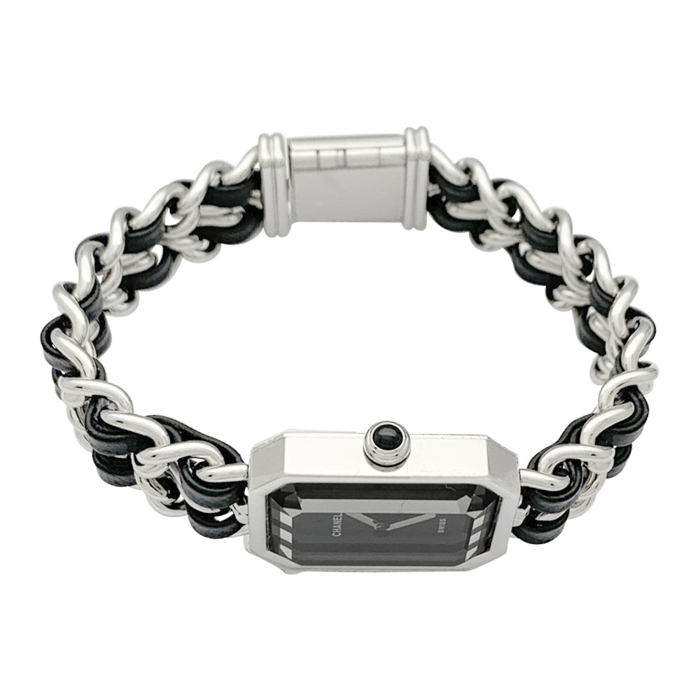 Montre Chanel, "Première Chaîne Iconique", acier, cuir.