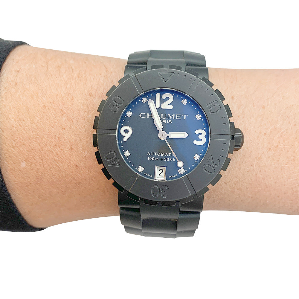 Chaumet watch, "Class One", titanium, rubber.