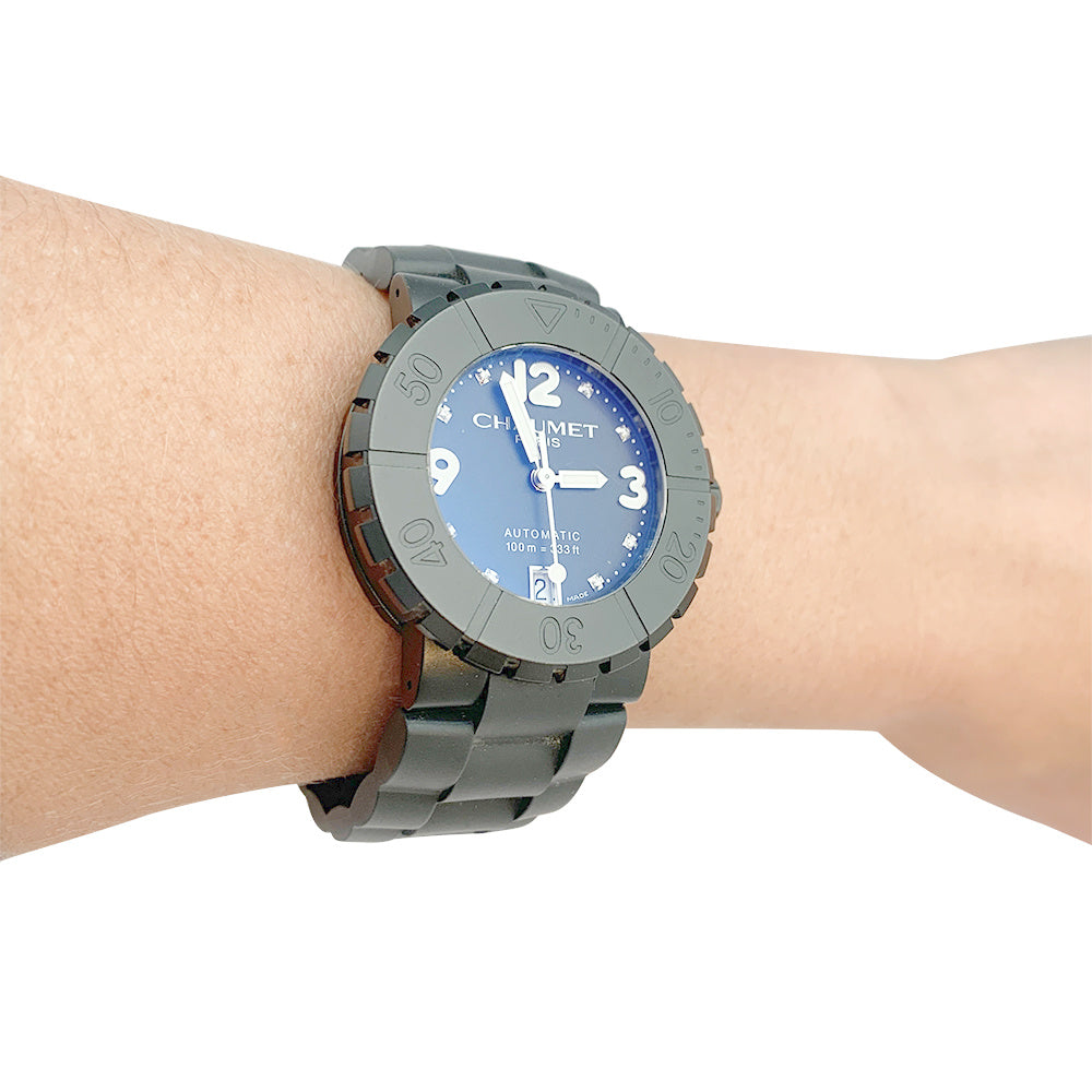 Chaumet watch, "Class One", titanium, rubber.