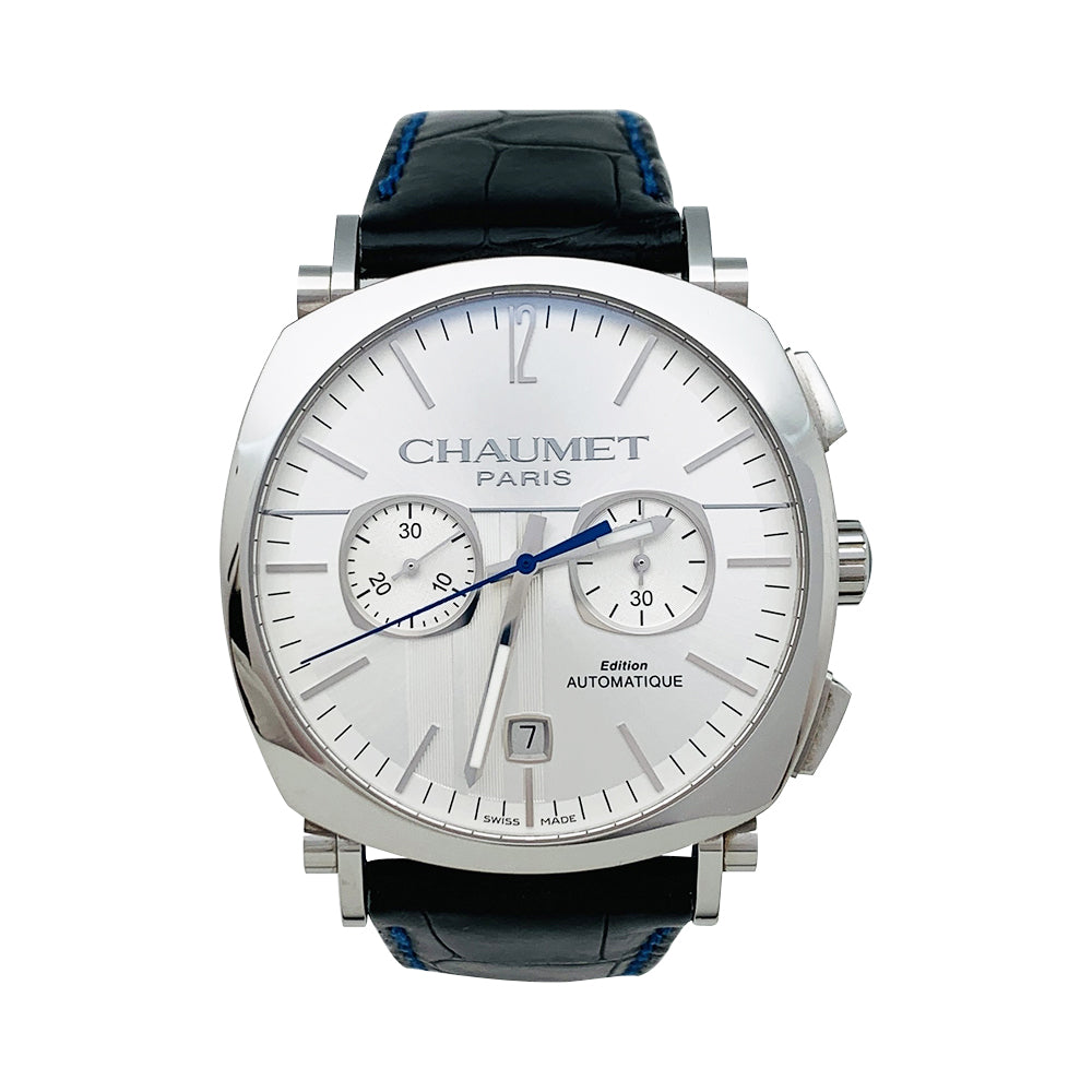 Montre Chaumet "Dandy" en acier, cuir.