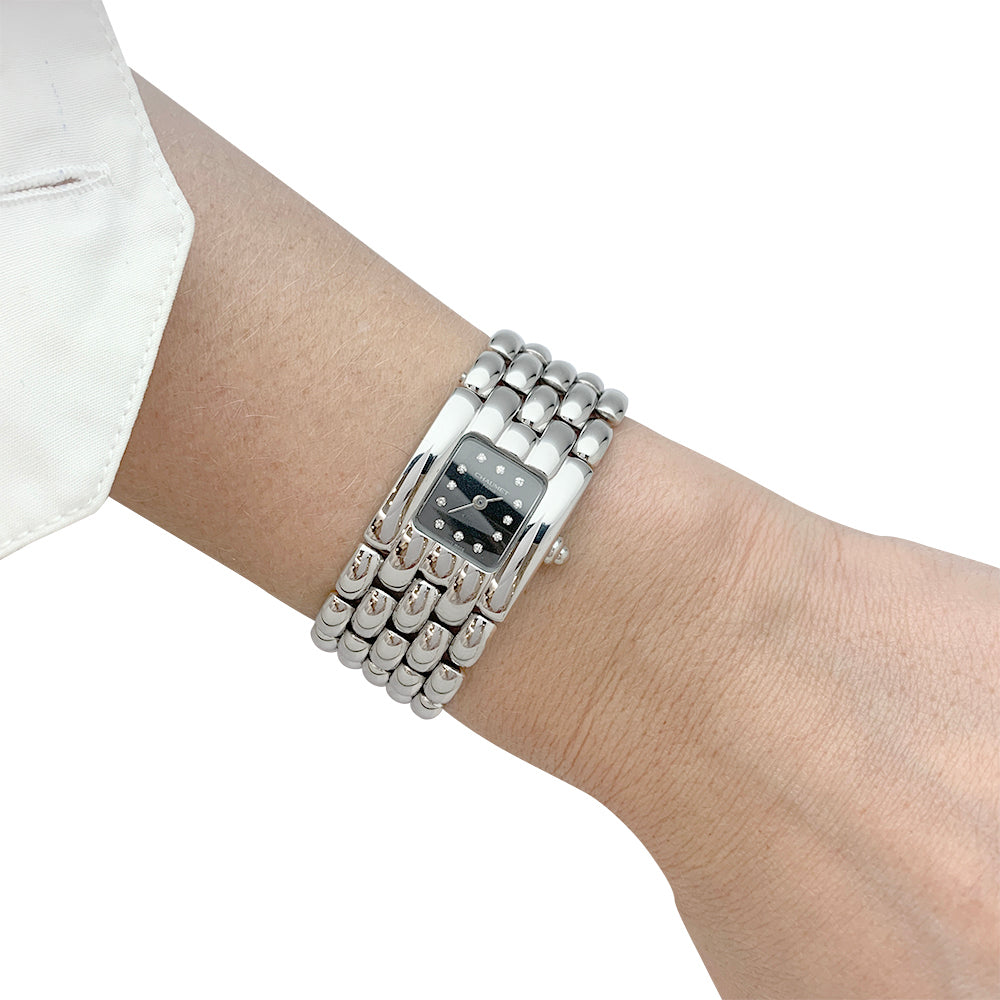 Chaumet watch, "Khésis", in steel, diamonds.