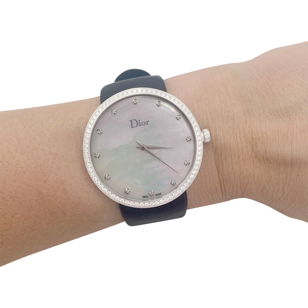 Dior watch, "La D de Dior", steel, mother-of-pearl, diamonds.