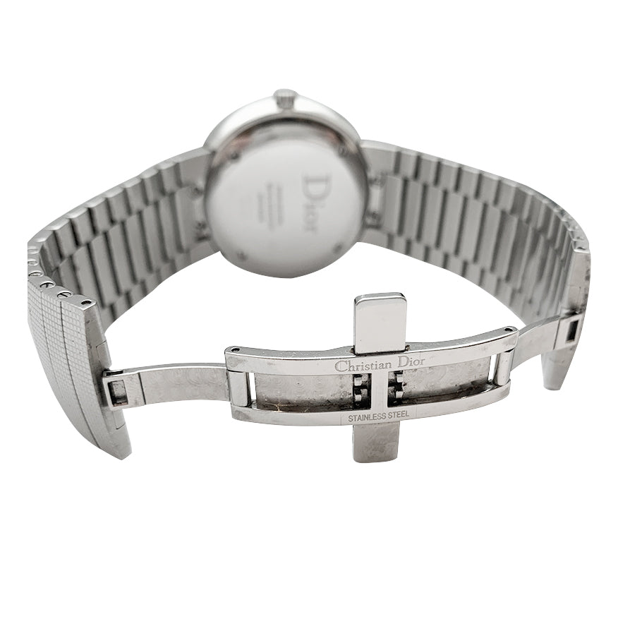 Montre Dior, "La D de Dior", acier, nacre, diamants.