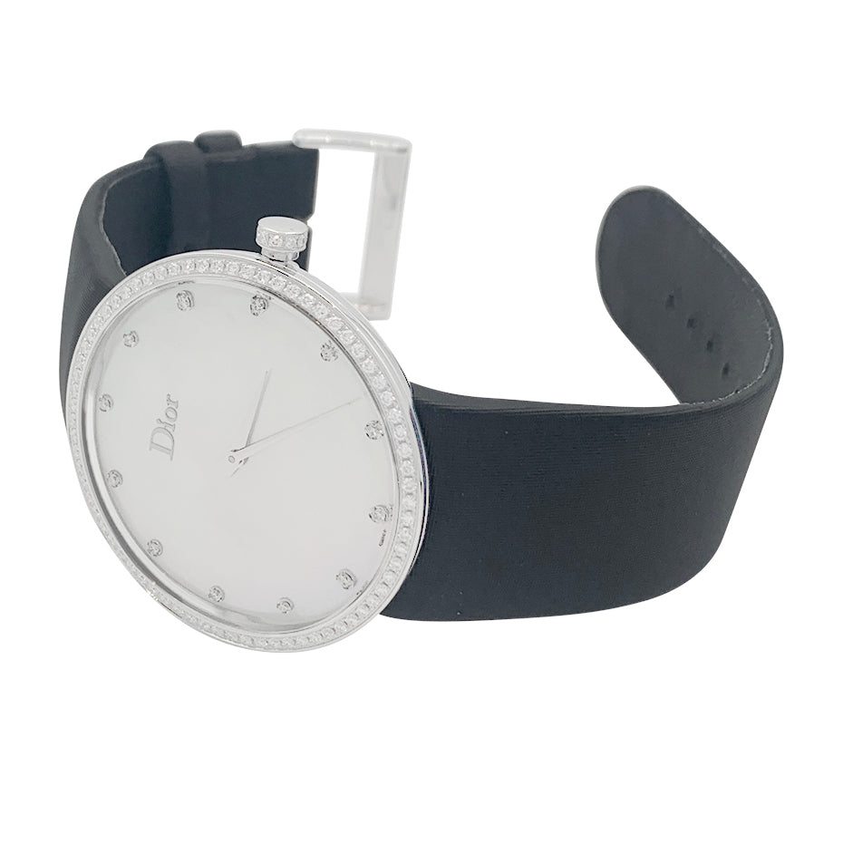 Dior watch, "La D de Dior", steel, mother-of-pearl, diamonds.