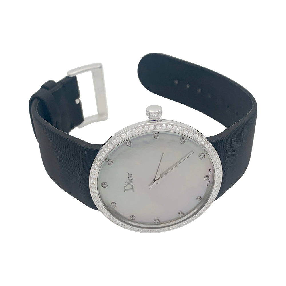 Dior watch, "La D de Dior", steel, mother-of-pearl, diamonds.