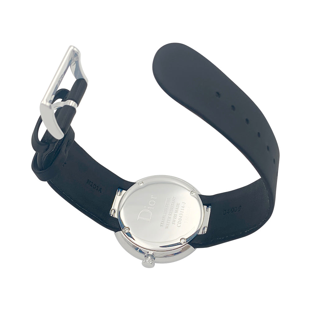 Montre Dior, "La D de Dior", acier, nacre, diamants.