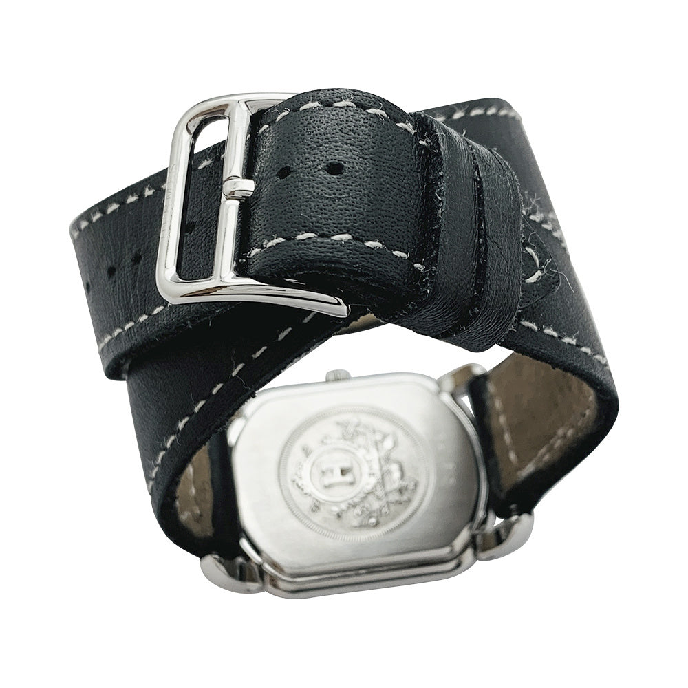 Hermès watch, "Rallye", steel, leather.