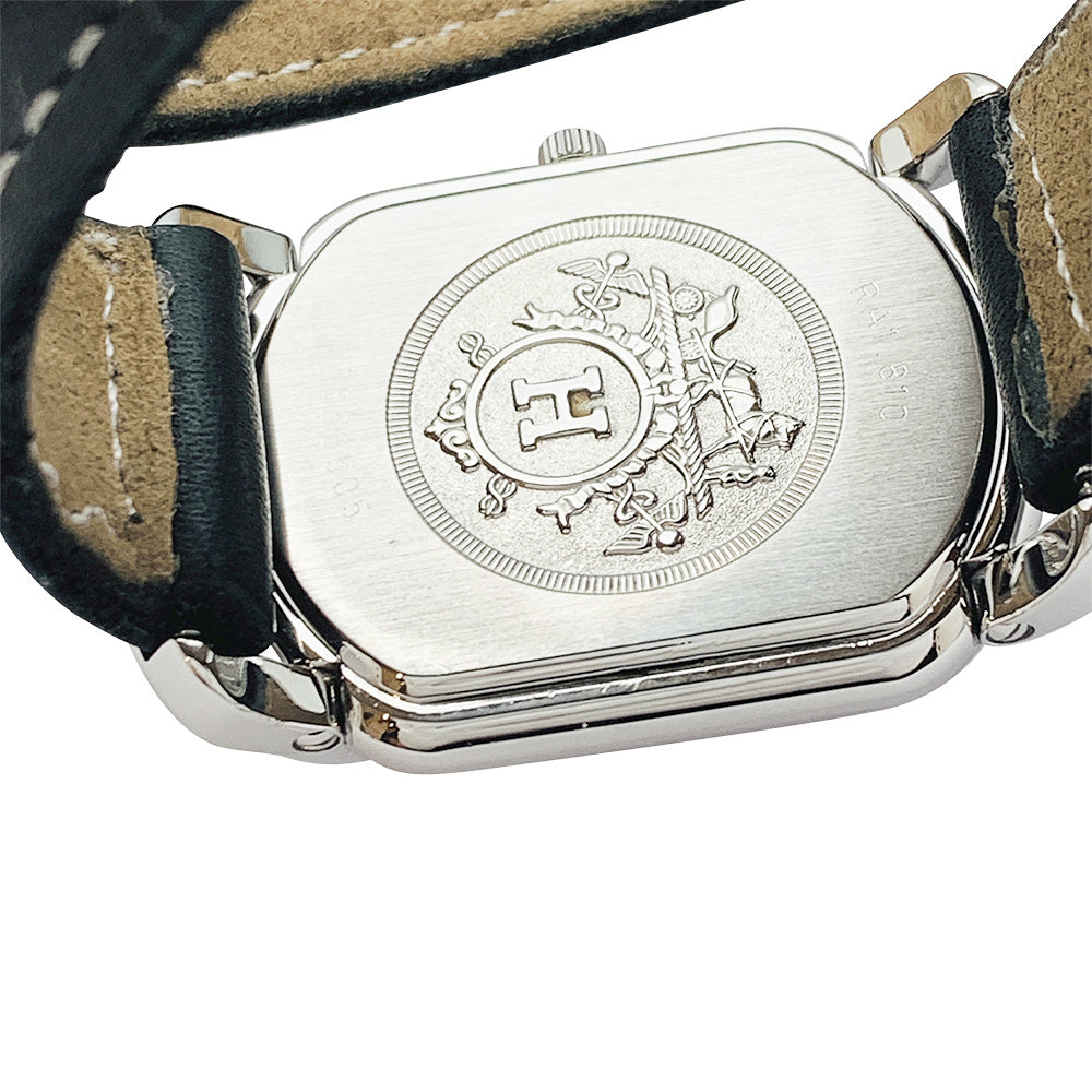 Hermès watch, "Rallye", steel, leather.