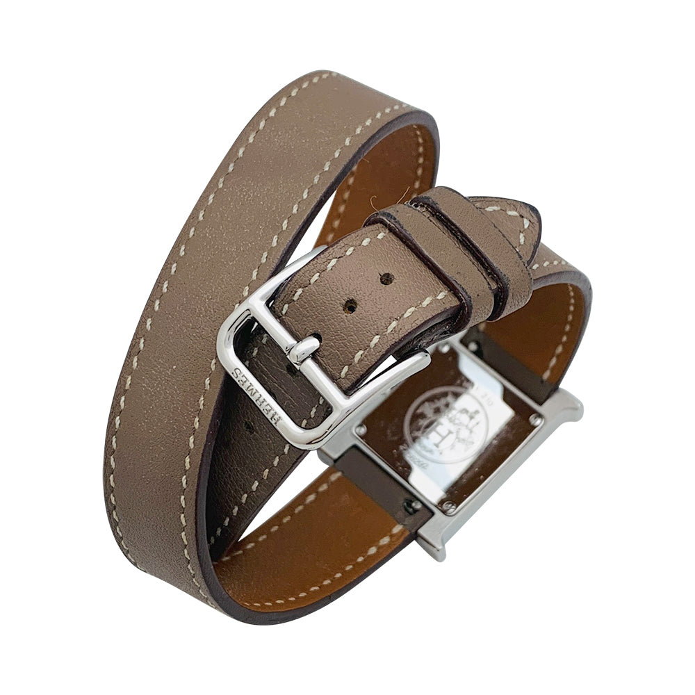 Hermès watch, "Heure H", steel on leather.