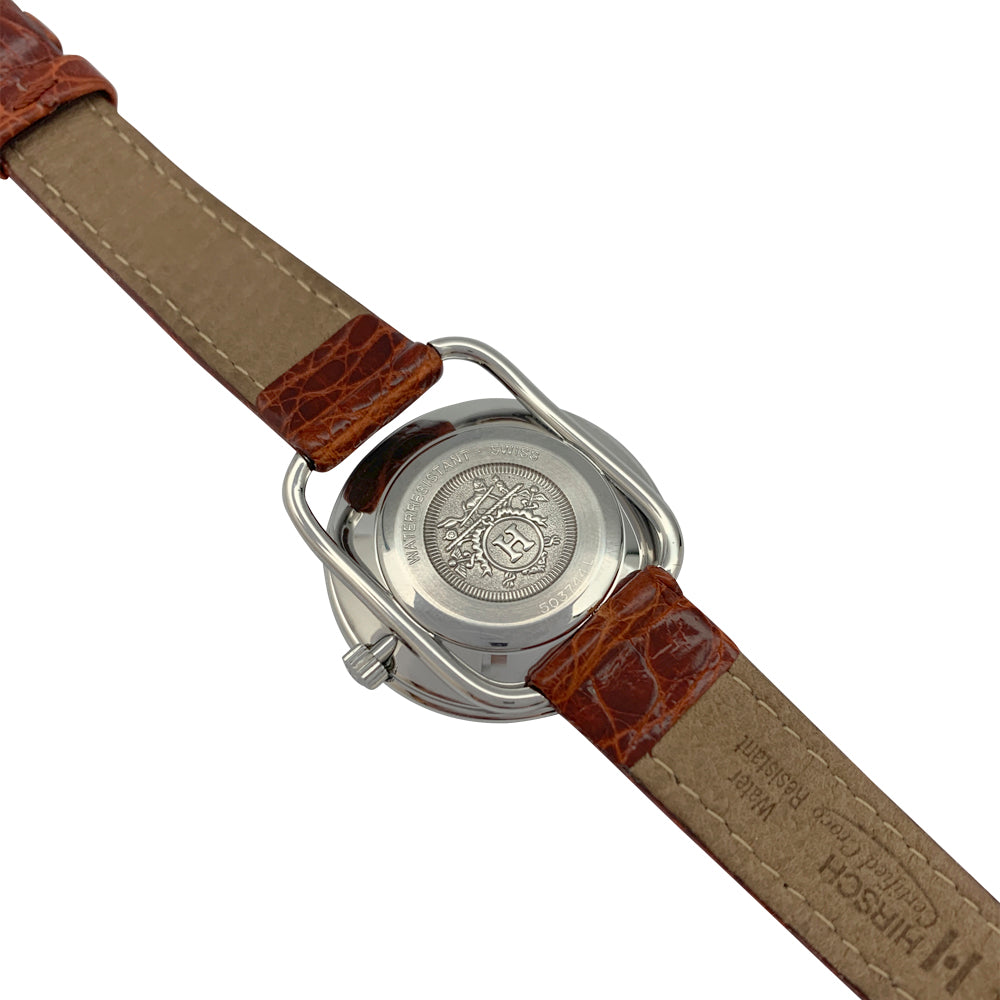 Montre Hermès, "Arceau", acier, cuir.
