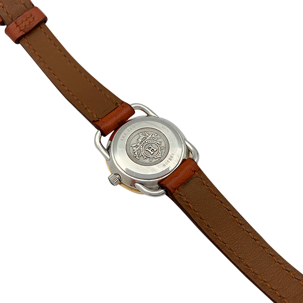 Hermès watch, "Arceau", steel, leather.