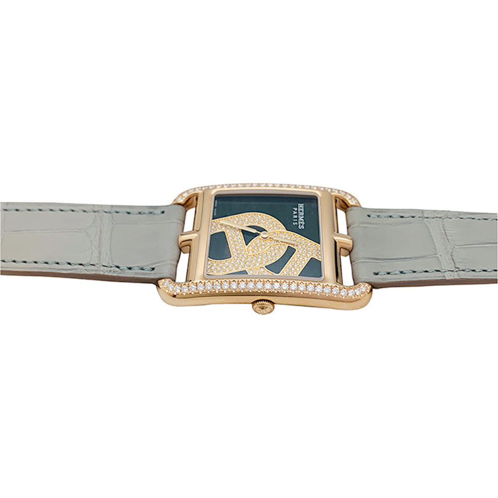 Hermès watch, "Cape Cod Anchor Chain Jeweler", rose gold, leather.