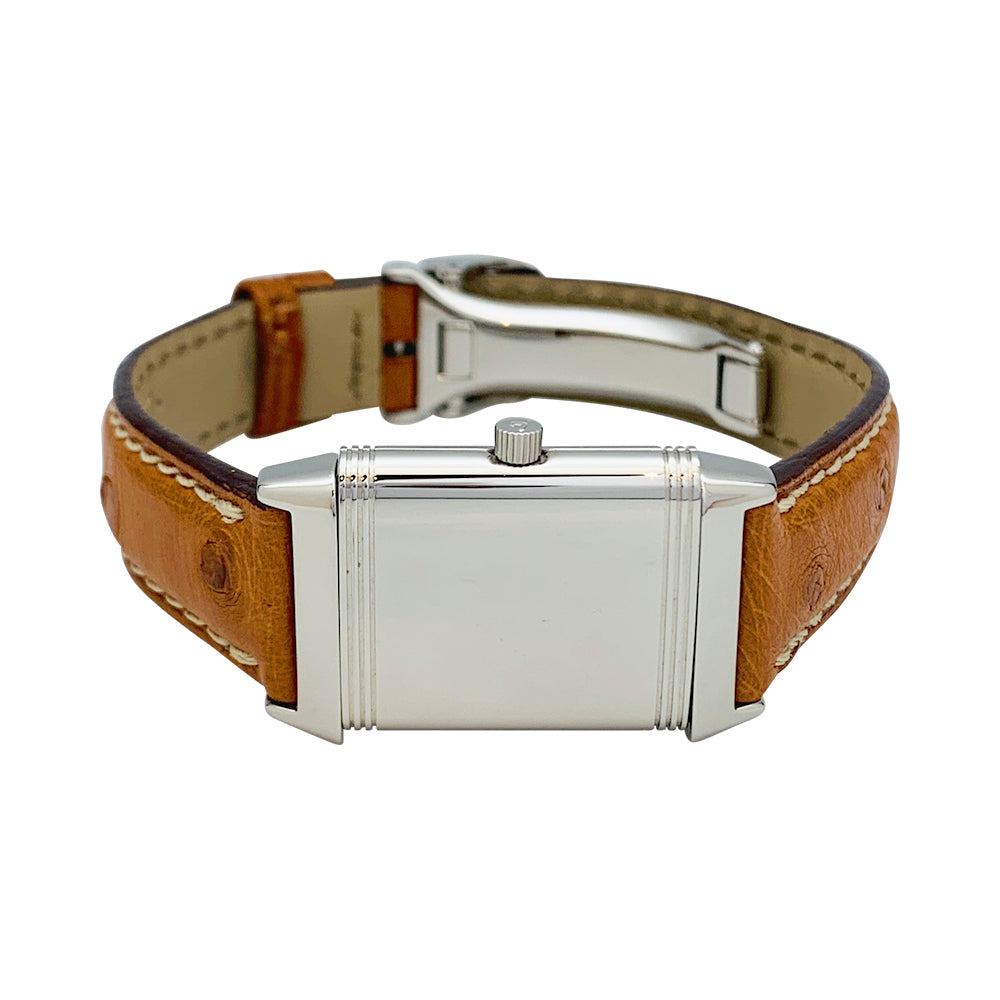 Montre Jaeger-Lecoultre, "Reverso", acier et cuir.