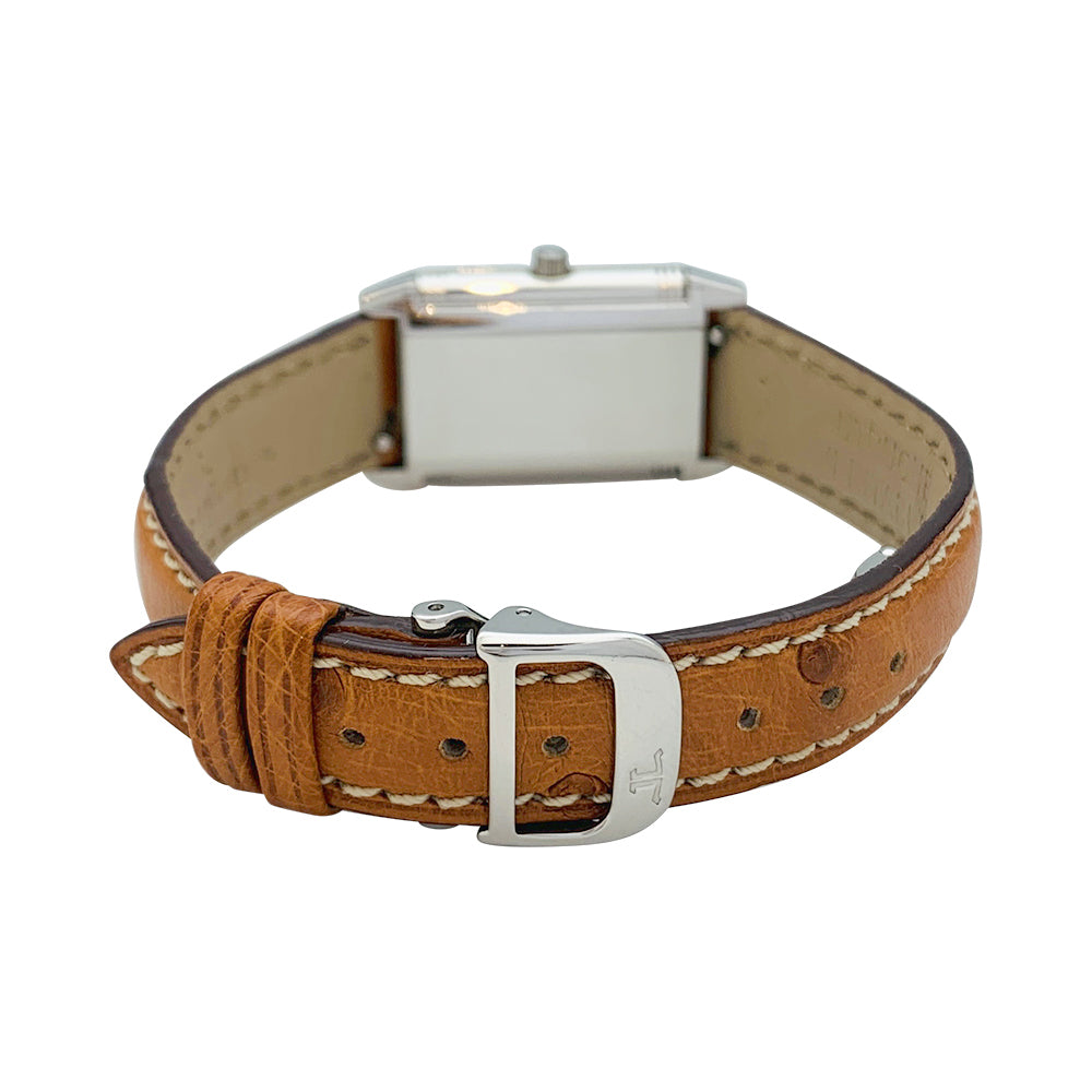 Montre Jaeger-Lecoultre, "Reverso", acier et cuir.
